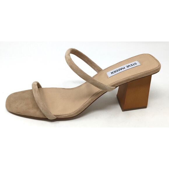 Steve Madden Honey Women's Size 9.5 Taupe High Heeled Slip-On Sandal Shoes - Picture 5 of 7